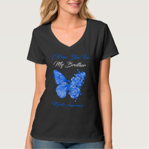Butterfly I Wear Blue For My Brother Myositis Awar T-Shirt