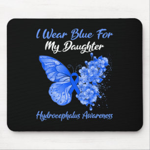 Butterfly I Wear Blue For My Daughter Hydrocephalu Mouse Mat