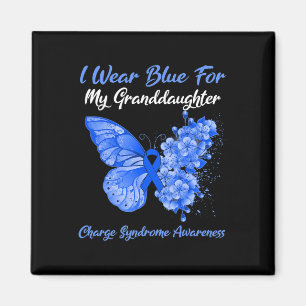 Butterfly I Wear Blue For My Granddaughter Charge  Magnet
