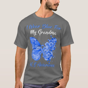 Butterfly I Wear Blue For My Grandma ALS Awareness T-Shirt