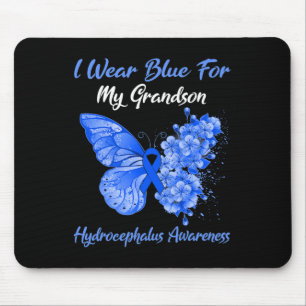 Butterfly I Wear Blue For My Grandson Hydrocephalu Mouse Mat