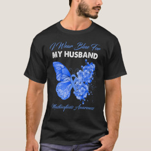 Butterfly I Wear Blue For My Husband Mastocytosis T-Shirt