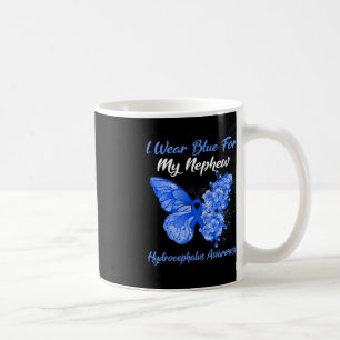 Butterfly I Wear Blue For My Nephew Hydrocephalus  Coffee Mug