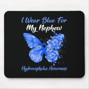 Butterfly I Wear Blue For My Nephew Hydrocephalus  Mouse Mat