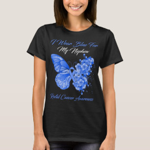 Butterfly I Wear Blue For My Nephew Rectal Cancer  T-Shirt