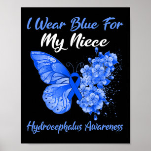 Butterfly I Wear Blue For My Niece Hydrocephalus W Poster