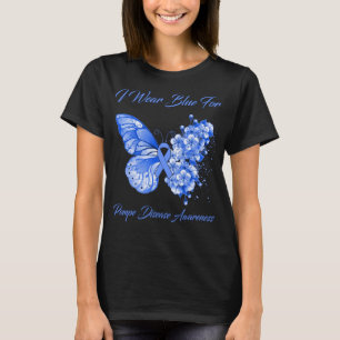 Butterfly I Wear Blue For Pompe Disease Awareness T-Shirt