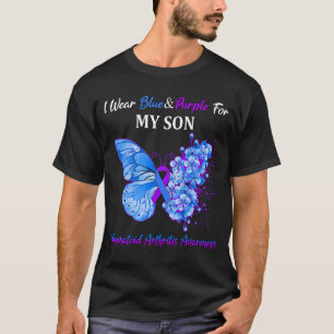 Butterfly I Wear Blue&Purple For My Son Rheumatoid T-Shirt