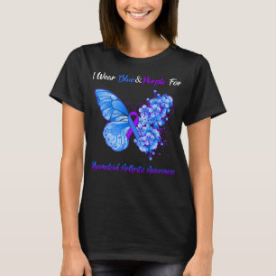 Butterfly I Wear Blue&Purple For Rheumatoid  T-Shirt