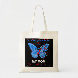 Butterfly I Wear Blue & Red For My Mum Pulmonary F Tote Bag