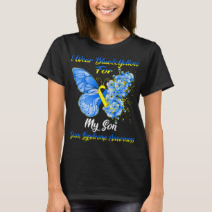Butterfly I Wear Blue & Yellow For My Son Down T-Shirt