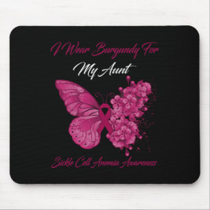 Butterfly I Wear Burgundy For My Aunt Sickle Cell Mouse Mat