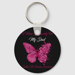 Butterfly I Wear Burgundy For My Dad Sickle Cell A Key Ring
