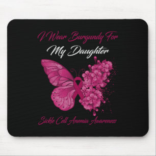 Butterfly I Wear Burgundy For My Daughter Sickle C Mouse Mat