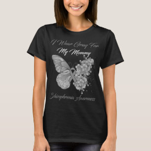 Butterfly I Wear Gray For My Mommy Schizophrenia  T-Shirt