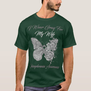 Butterfly I Wear Gray For My Wife Schizophrenia Aw T-Shirt