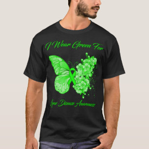 Butterfly I Wear Green For Lyme Disease Awareness T-Shirt