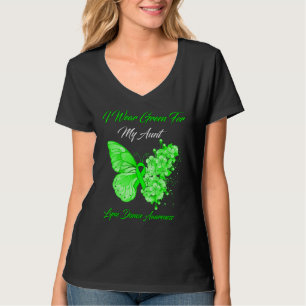 Butterfly I Wear Green For My Aunt Lyme Disease Aw T-Shirt