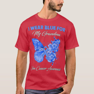 Butterfly I Wear Green For My Grandma Colon Cancer T-Shirt