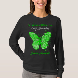 Butterfly I Wear Green For My Grandpa Scoliosis Aw T-Shirt