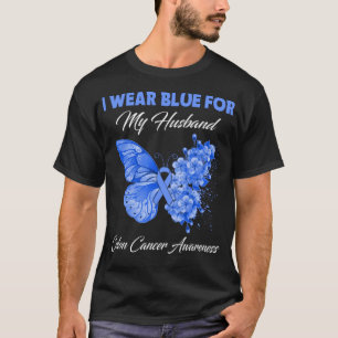 Butterfly I Wear Green For My Husband Colon Cancer T-Shirt
