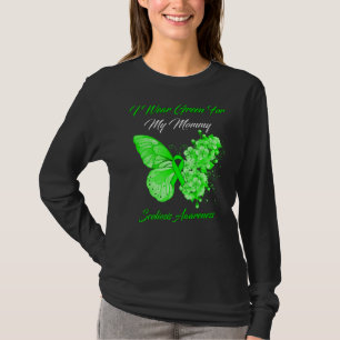 Butterfly I Wear Green For My Mummy Scoliosis Awar T-Shirt
