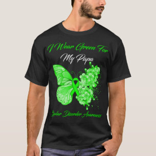 Butterfly I Wear Green For My Papa Bipolar Disorde T-Shirt