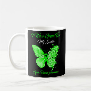 Butterfly I Wear Green For My Sister Lyme Disease Coffee Mug