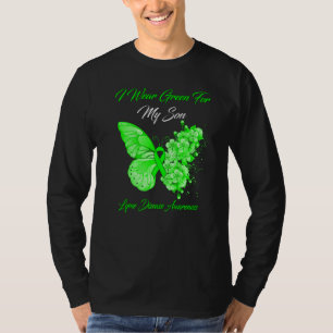 Butterfly I Wear Green For My Son Lyme Disease Awa T-Shirt