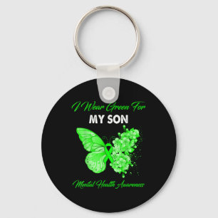 Butterfly I Wear Green For My Son Mental Health Aw Key Ring