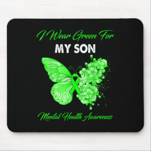 Butterfly I Wear Green For My Son Mental Health Aw Mouse Mat
