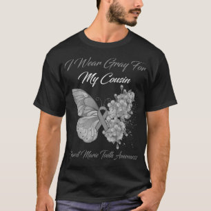 Butterfly I Wear Grey For My Cousin Charcot Marie T-Shirt
