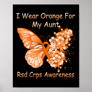 Butterfly I Wear Orange For My Aunt Rsd Crps Aware Poster