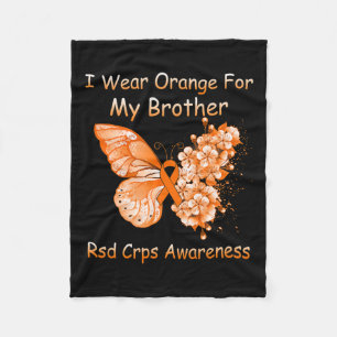 Butterfly I Wear Orange For My Brother Rsd Crps Aw Fleece Blanket