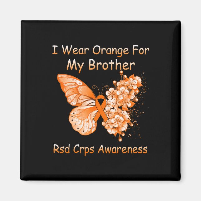 Butterfly I Wear Orange For My Brother Rsd Crps Aw Magnet (Front)