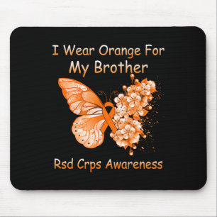 Butterfly I Wear Orange For My Brother RSD CRPS Aw Mouse Mat