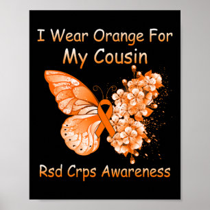 Butterfly I Wear Orange For My Cousin Rsd Crps Awa Poster