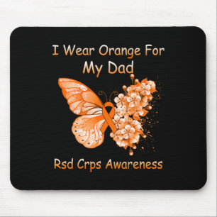 Butterfly I Wear Orange For My Dad Rsd Crps Awaren Mouse Mat
