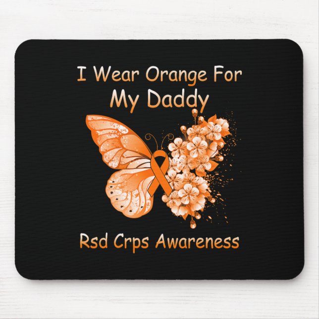 Butterfly I Wear Orange For My Daddy RSD CRPS Awar Mouse Mat (Front)