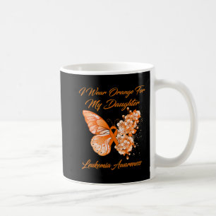 Butterfly I Wear Orange For My Daughter Leukaemia Coffee Mug