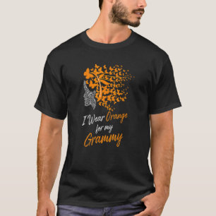 Butterfly I Wear Orange For My Grammy Leukemia Awa T-Shirt