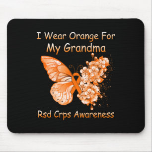Butterfly I Wear Orange For My Grandma Rsd Crps Aw Mouse Mat