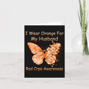 Butterfly I Wear Orange For My Husnd Rsd Crps Awar Card