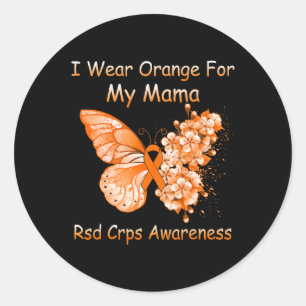 Butterfly I Wear Orange For My Mama Rsd Crps Aware Classic Round Sticker