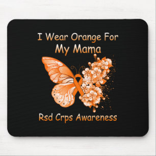 Butterfly I Wear Orange For My Mama Rsd Crps Aware Mouse Mat