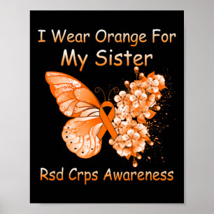 Butterfly I Wear Orange For My Sister Rsd Crps Awa Poster