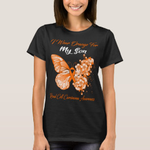 Butterfly I Wear Orange For My Son Renal Cell T-Shirt