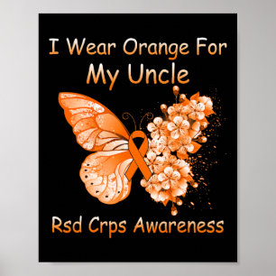 Butterfly I Wear Orange For My Uncle Rsd Crps Awar Poster