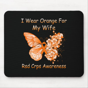 Butterfly I Wear Orange For My Wife Rsd Crps Aware Mouse Mat
