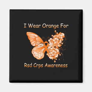 Butterfly I Wear Orange For Rsd Crps Awareness Magnet